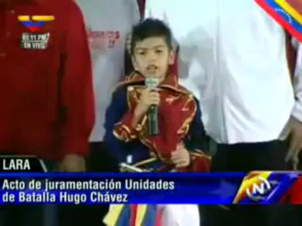 Niño barquisimetano Yo soy Chávez, tu eres Chávez, todos somos Chávez