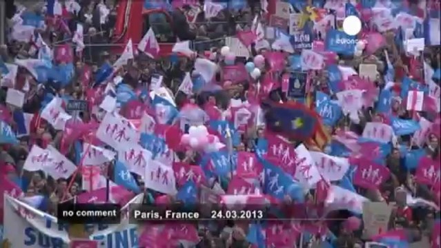 French riot police clash with anti-gay... - no comment