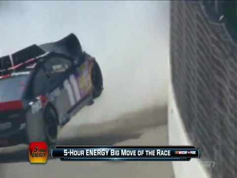 NASCAR Sprint cup Fontana 2013 Huge crash Hamlin + Fight Stewart vs Logano