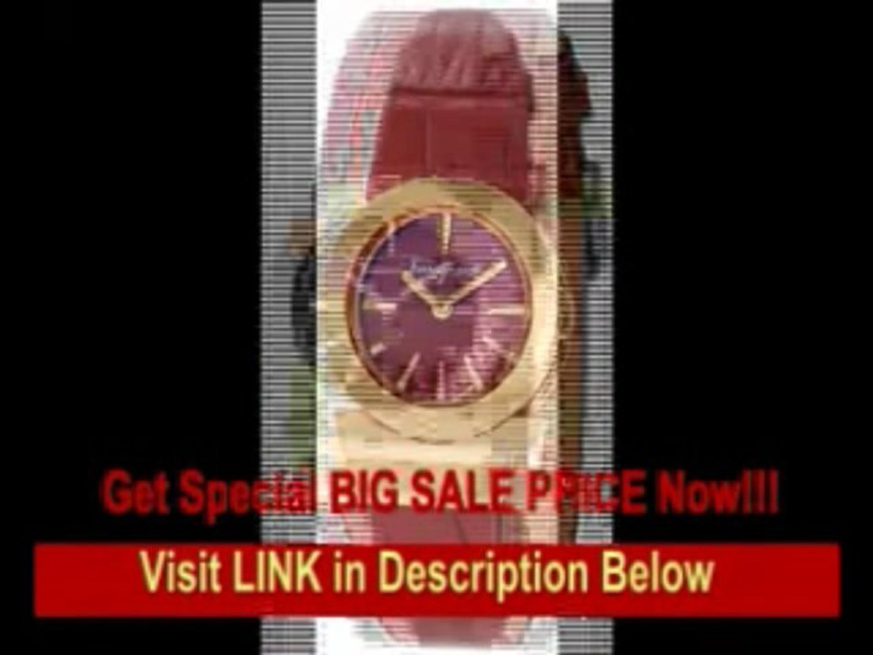 [SPECIAL DISCOUNT] Ferragamo Women's F70SBQ5008 SB08 Gancino Sapphire Crystal Burgundy Leatdy Leather Watch