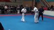 Karate spinning kick ends bout in spectacular style – video