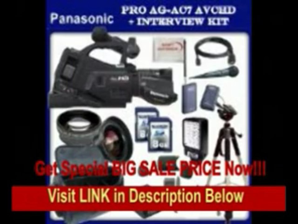 [BEST BUY] Panasonic AG-AC7 Shoulder-Mount AVCHD Camcorder w/ SSE Interview Kit Featuring: Extended Life Battery & External...