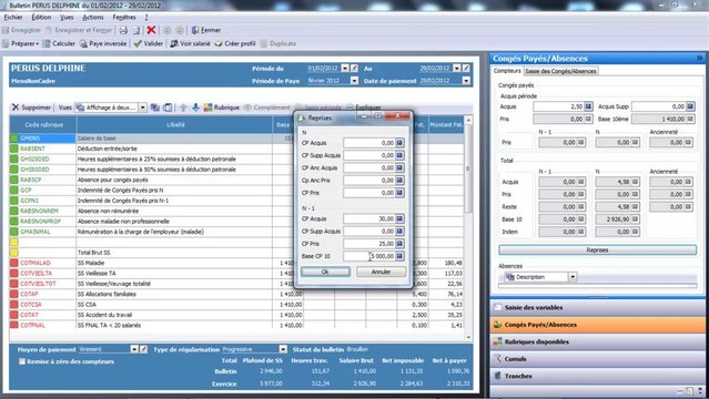 EBP Paye Open line : LEs congés payés