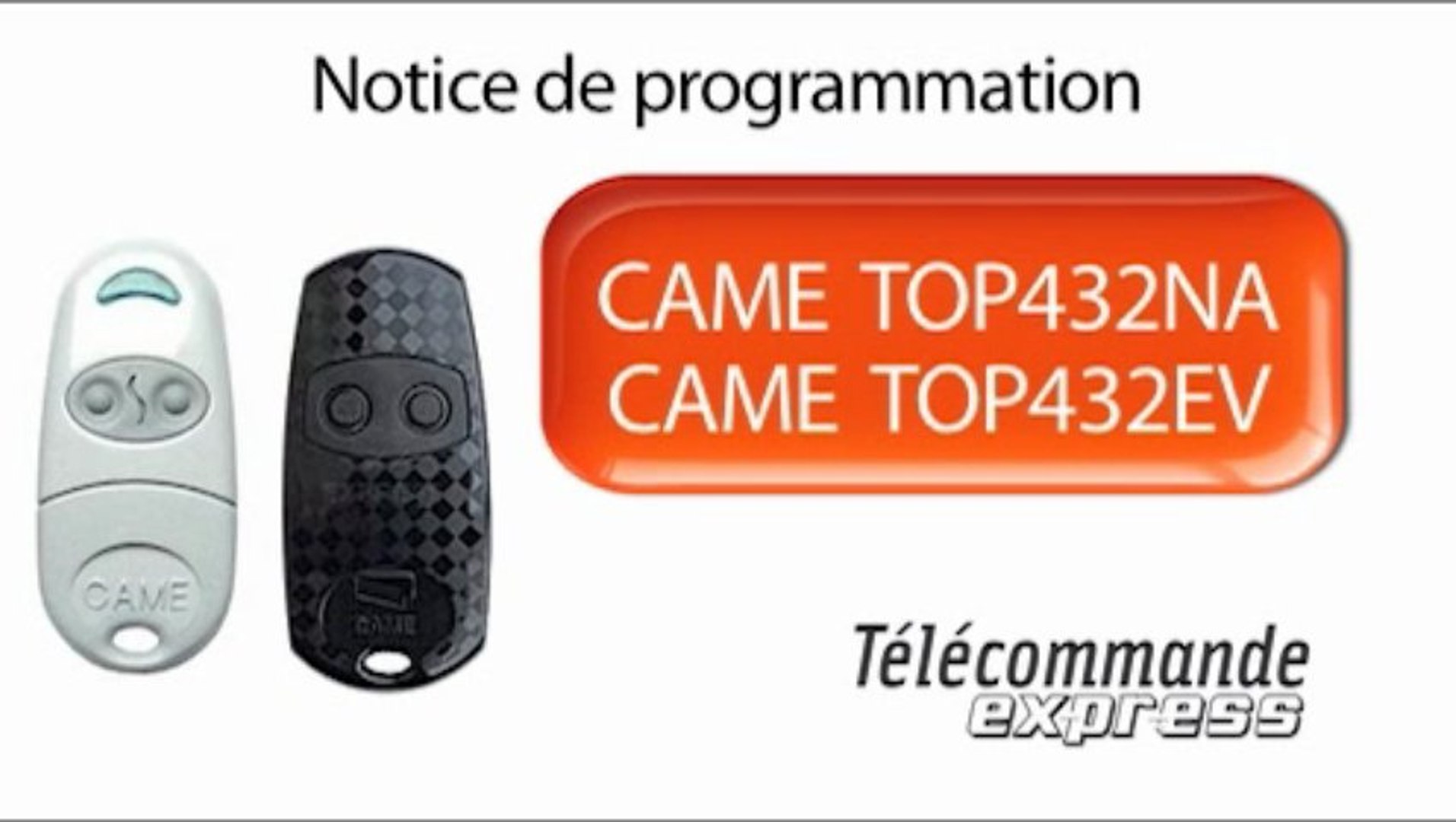 Programmer une Télécommande Came TOP432EV - Vidéo Dailymotion
