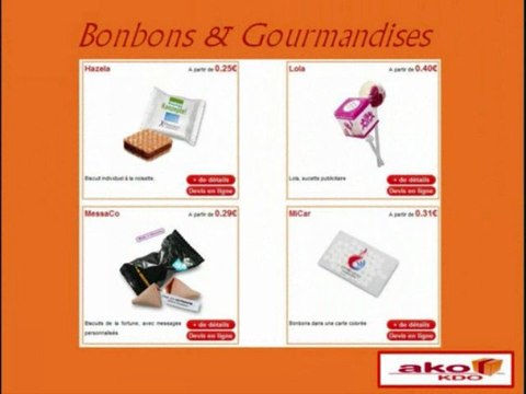 Ako Kdo - Objet publicitaire - Bonbons & Gourmandises personnalisables