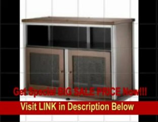 [SPECIAL DISCOUNT] Salamander Synergy 329  A/V Cabinet w/ Two Doors & Center Channel Shelf  (Walnut/Silver)