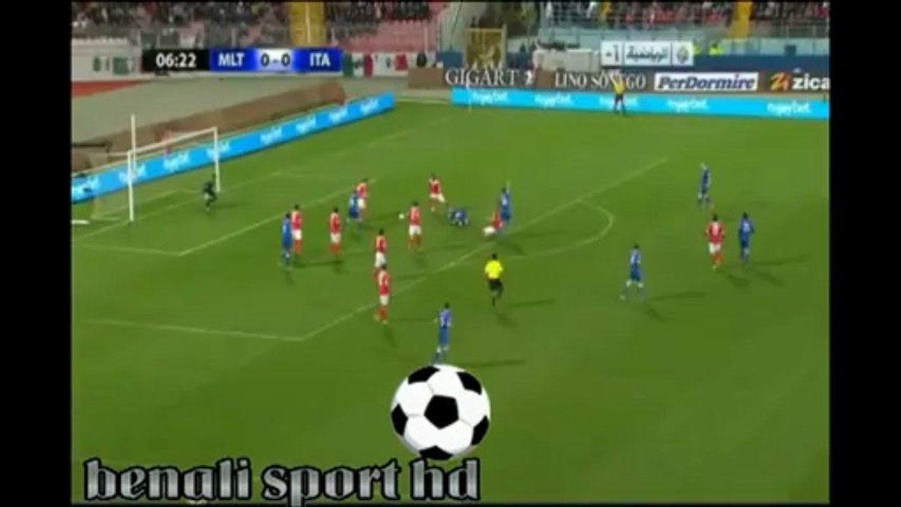 اهداف مالطا0-2ايطاليا(26/3/2013)تصفيات كاس العالم اوروبا2014