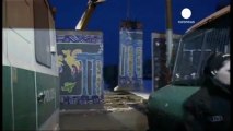 Pieces of Berlin Wall removed for apartment construction