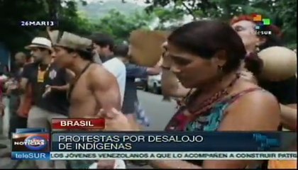 Protesta por desalojo de indígenas en cercanías del Maracaná