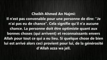 Le fait de dire Je n ai pas de chance- cheikh an Najmi