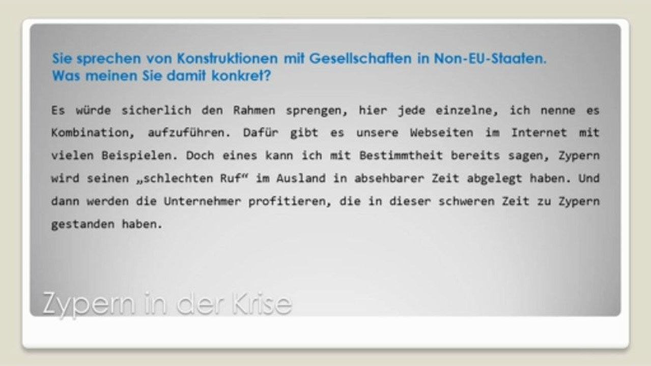 Zypern Krise - Interview mit Privacy Management Group