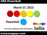 USA Powerball Drawing Results for March 27, 2013