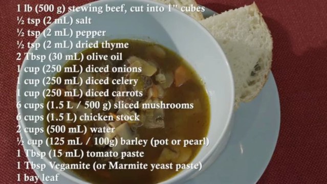 Beef Mushroom Barley Soup Recipe