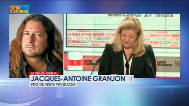 Jacques-Antoine Granjon, vente-privee.com et Bob Sinclar, DJ dans Le Grand Journal - 27 mars 3/4