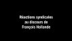 Réactions syndicales au discours de François Hollande
