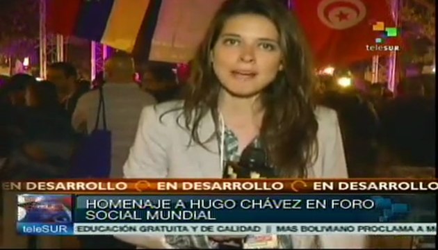 Homenaje a Hugo Chávez en Foro Social Mundial de Túnez