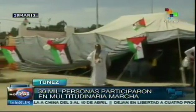 Multitudinaria marcha del Foro Social Mundial de Túnez