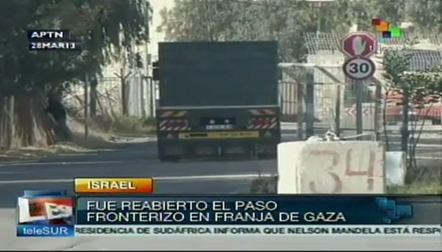 Israel reabre paso fronterizo en Franja de Gaza