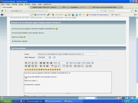 SMF de yeni konu nasıl açılır?