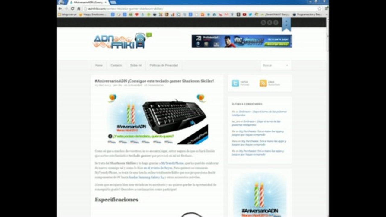 Resolución Sorteo Teclado Gamer Sharkoon