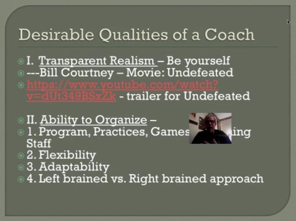 Module 4 Desirable Qualities of a Head Coach - Part 1