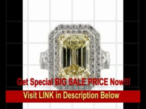 [BEST BUY] 7.37ct Fancy Brownish Yellow Emerald Cut Diamond Engagement Anniversary Ring