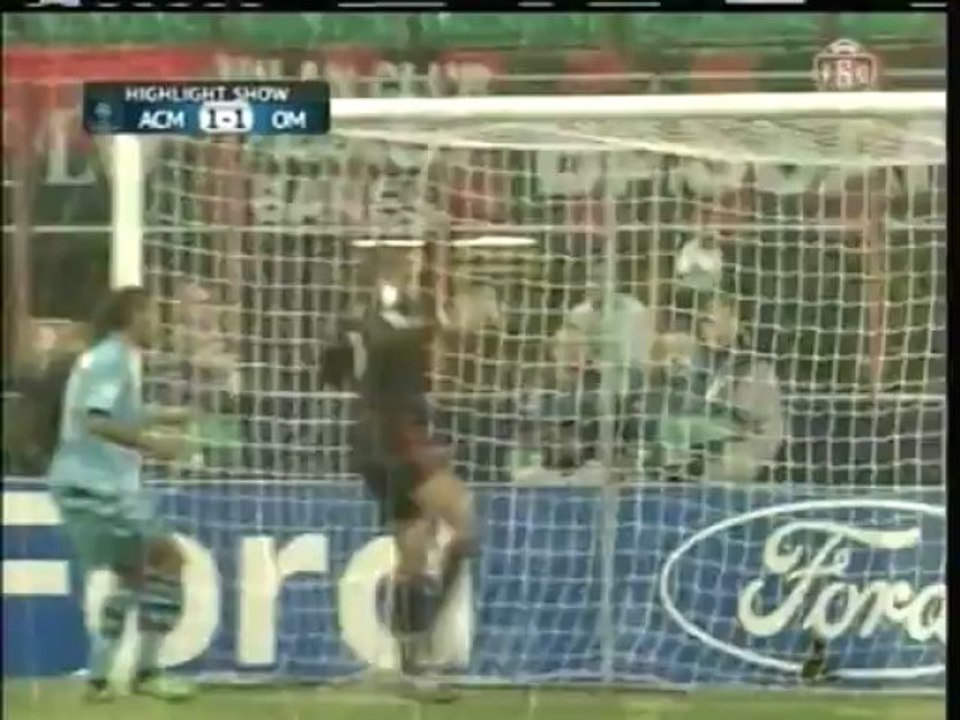 2009 (November 25) AC Milan (Italy) 1-Olympique Marseille (France) 1 (Champions League)