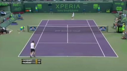 Richard Gasquet hits a 103 mph backhand winner (2013 Sony Open)