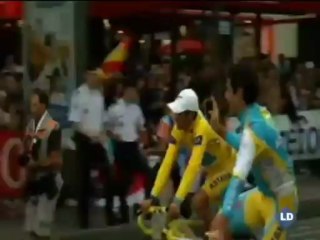 Contador celebra el Tour 2010