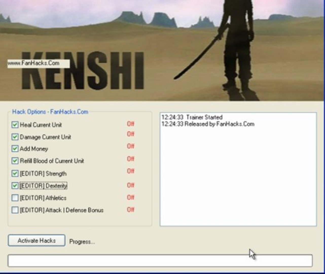 Kenshi Trainer v1.1 FREE HACKS, CHEATS Download WORKING