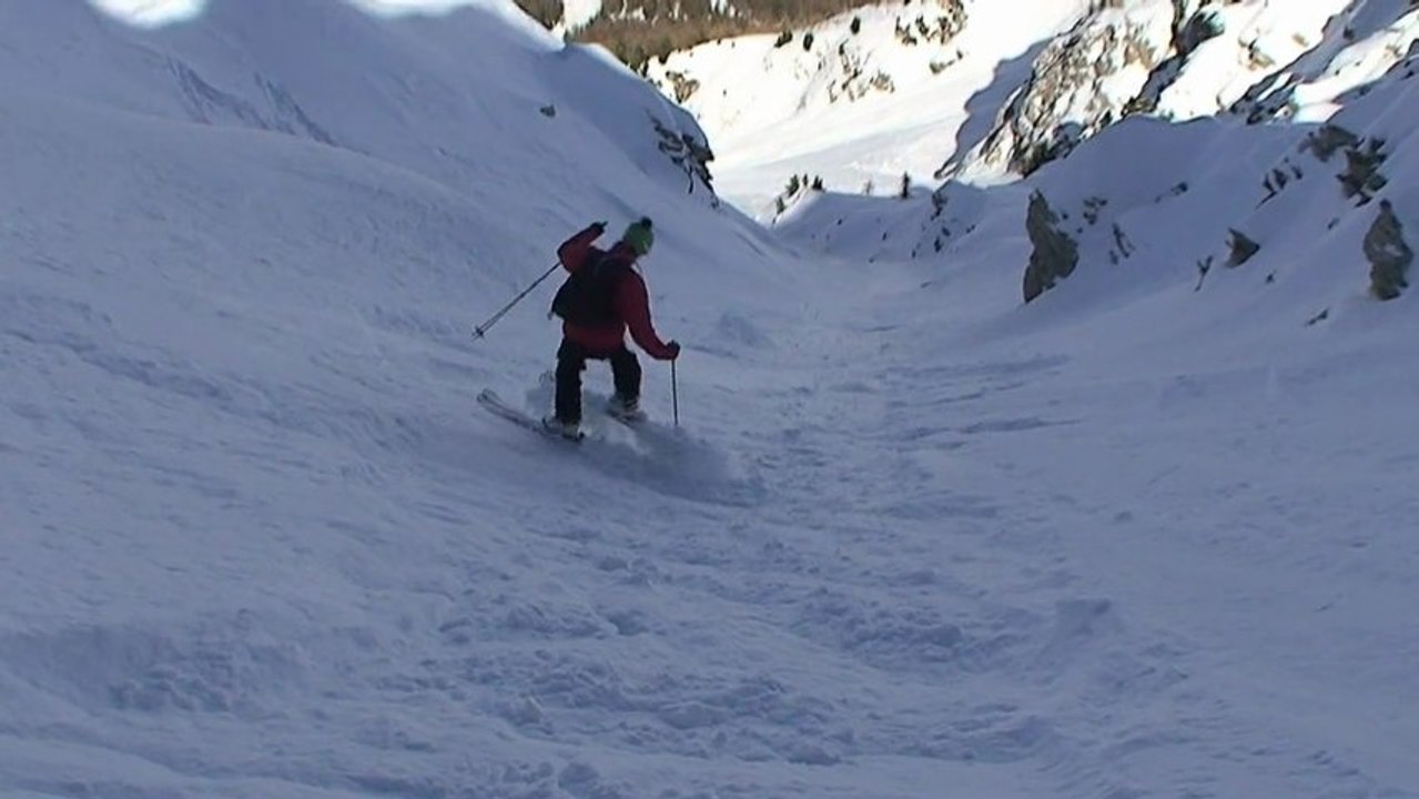 Aiguille d'Ancelle, face Nord, en ski
