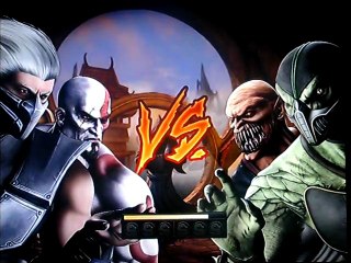 Mortal Kombat 9 : Smoke et Kratos VS Reptile et Baraka