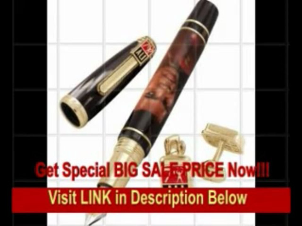 [BEST PRICE] Montegrappa Ali 70th Birthday Gold Fountain Pen and Cufflinks Set