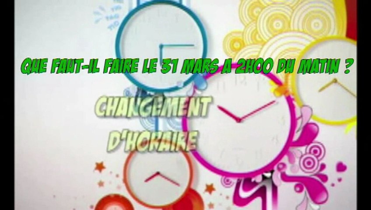 Changement d'horaire d'été- Explication du Prf Erick BERNARD