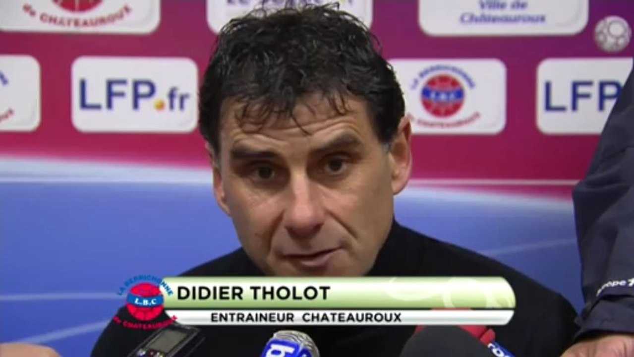 Conférence de presse Châteauroux - Angers SCO : Didier THOLOT (LBC) - Stéphane MOULIN (SCO) - saison 2012/2013