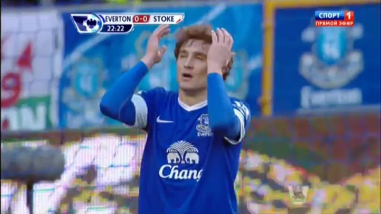 Чемпионат Англии 2012-13  31 тур  Эвертон-Сток Сити 1 тайм