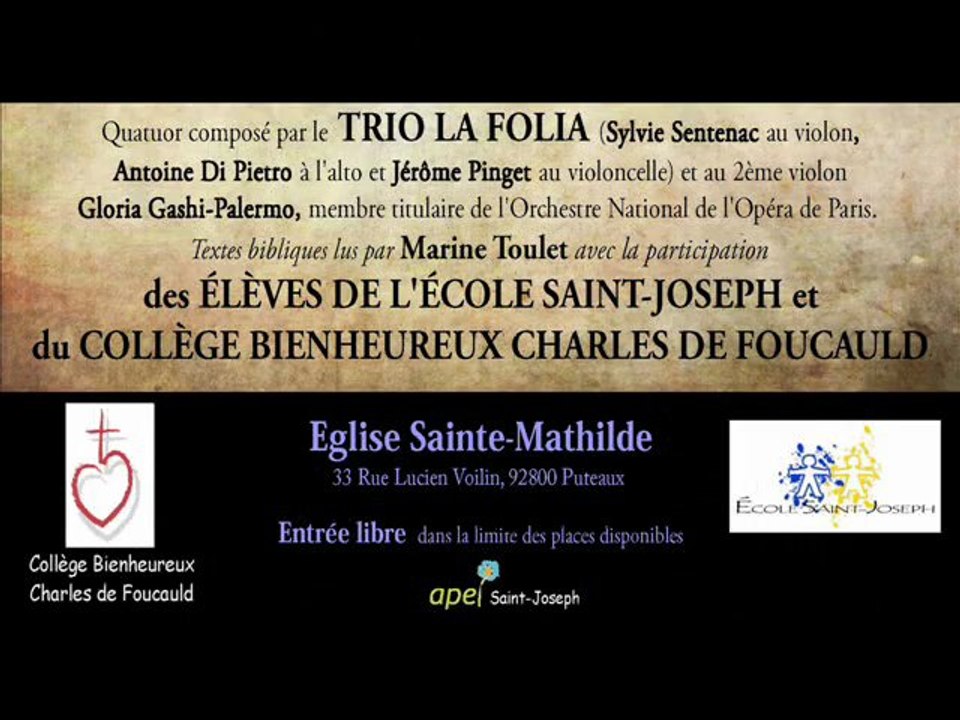 Vendredi 05 avril 19h30 Eglise Sainte-Mathilde 92800 PUTEAUX