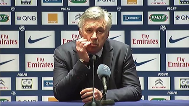 Conférence de presse Paris Saint-Germain - Montpellier Hérault SC : Carlo ANCELOTTI (PSG) - René GIRARD (MHSC) - saison 2012/2013