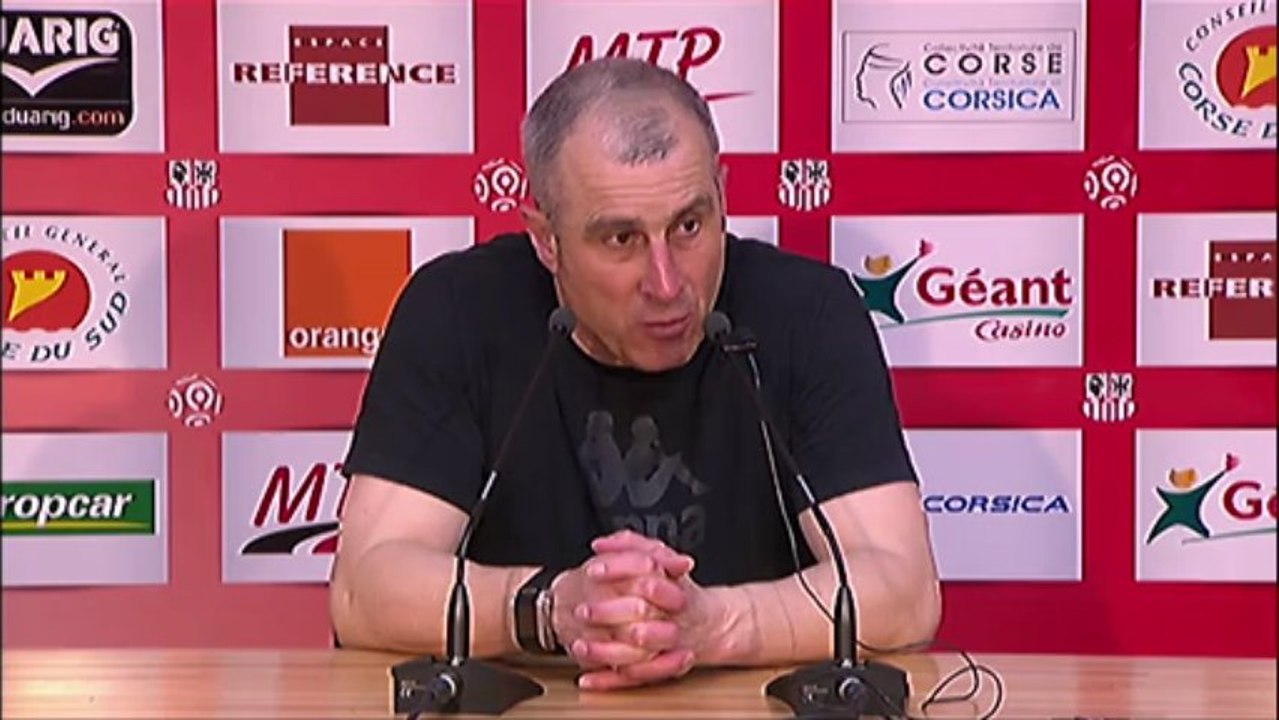 Conférence de presse AC Ajaccio - Toulouse FC : Albert EMON (ACA) - Alain  CASANOVA (TFC) - saison 2012/2013