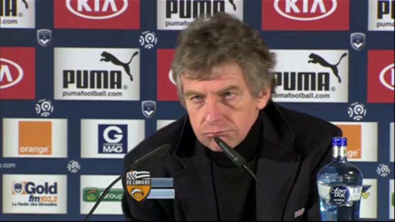 Conférence de presse Girondins de Bordeaux - FC Lorient : Francis GILLOT (FCGB) - Christian  GOURCUFF (FCL) - saison 2012/2013