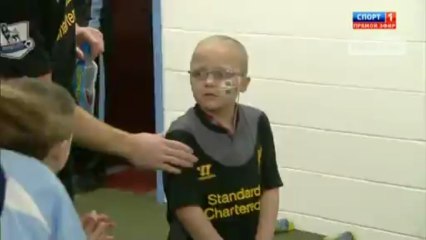 Joshua Jackson Liverpool Mascot leading Mighty Reds vs Aston Villa