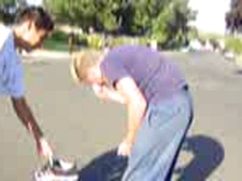 Stupid Kid Jumps Off Ladder