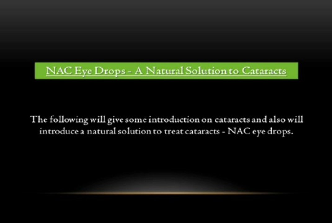 NAC Eye Drops - A Natural Solution to Cataracts