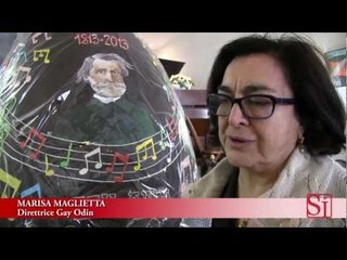 Napoli - Uovo record di Gay-Odin dedicato a Giuseppe Verdi (30.03.13)