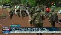 Rechazan decisión de avalar triunfo de Kenyatta en Kenia