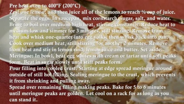Lemon Meringue Pie Recipe