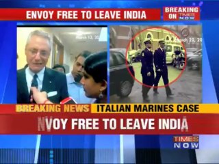 'Italian envoy free to leave India'