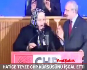 Trabzonlu Hatice Teyze CHP kürsüsünü işgal etti