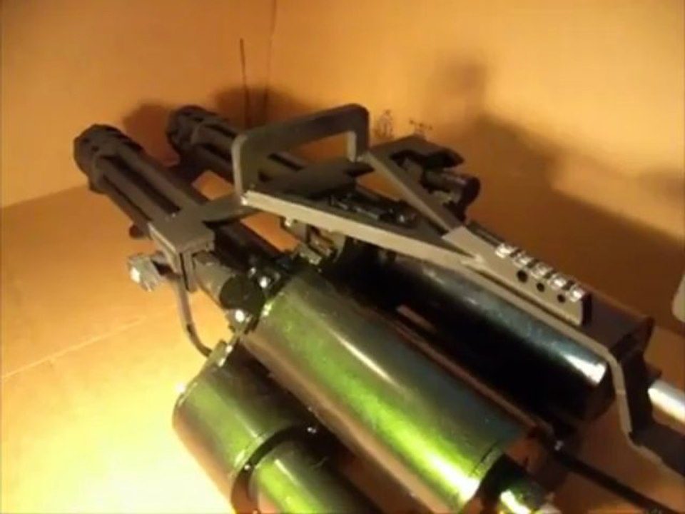 NEW (2nd build) Minigun Dual Six 4-1-2013 - YouTube