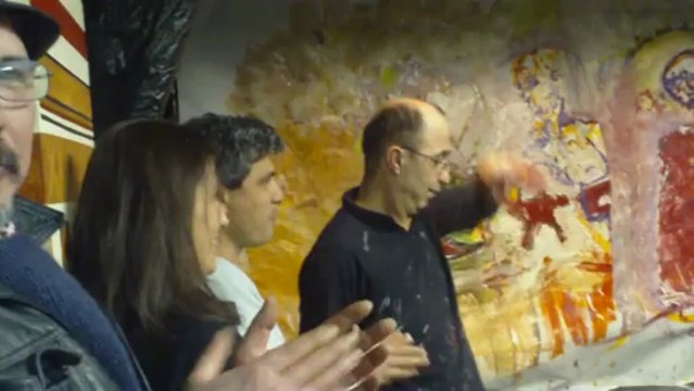 peinture en live une performance de zouhir boudjema a l occasion de la journee contre l oubli avec Ajouad en collaboration avec l acb paris du 1er avril 2013